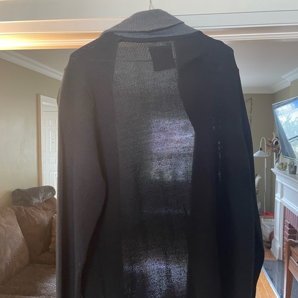 Black/Grey Cardigan Long Sleeve w/ Buttons - Picture 2 of 3